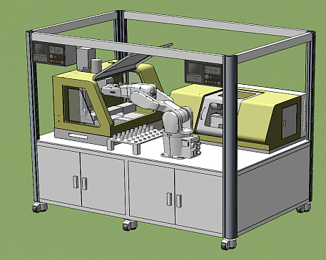 工業(yè)機器人機床上